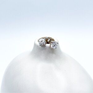 Sterling silver diamond earrings.